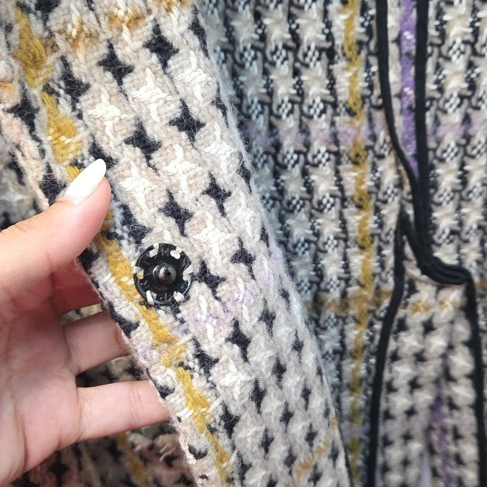 Semicouture 01 Printed Tweed Oversized Wool Coat